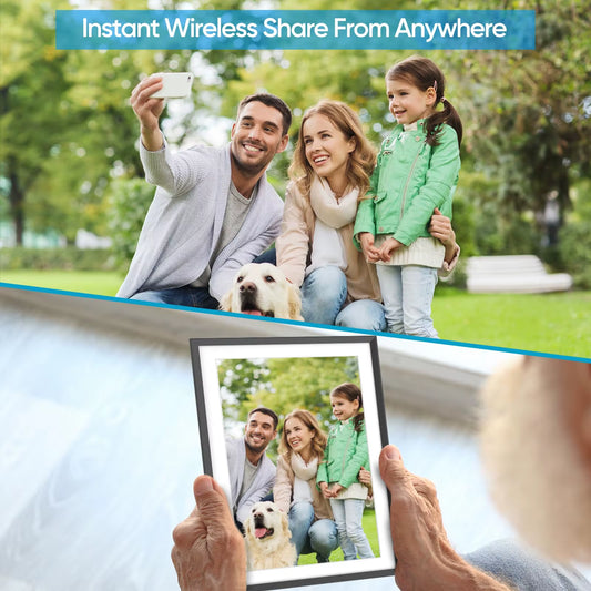 Digital Picture Frame 15.6" Large Wifi Digital Electronic Photo Frame with 32GB Storage, 1920X1080 FHD Touch Screen