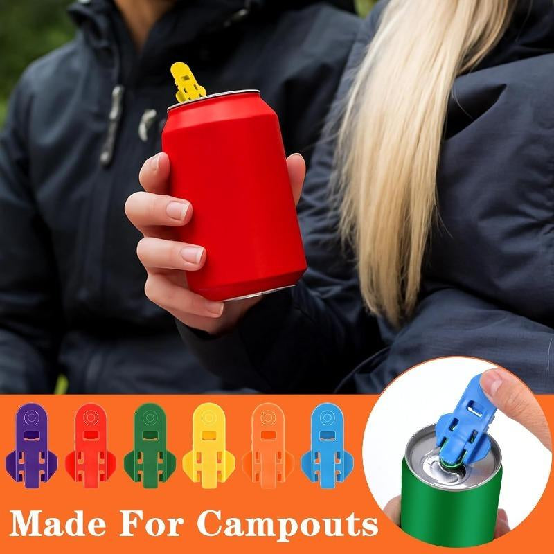 24 Pcs Manual Easy Can Opener Colorful Drink Can Protector Cap Leakproof Soda Top Ring Opener Tool Premium Plastic Shields Prevent Dust Can Openers for Pop Coke Beer Soda Drink Aluminum Beverage